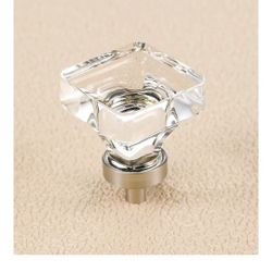 20 Square Glass Clear Cabinet Knob