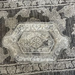 Vintage Pressed Glass Relish Dish