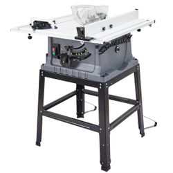 10 Inch 15A Table Saw with Stand - 5000RPM, 90°/0-45° Cuts$200
