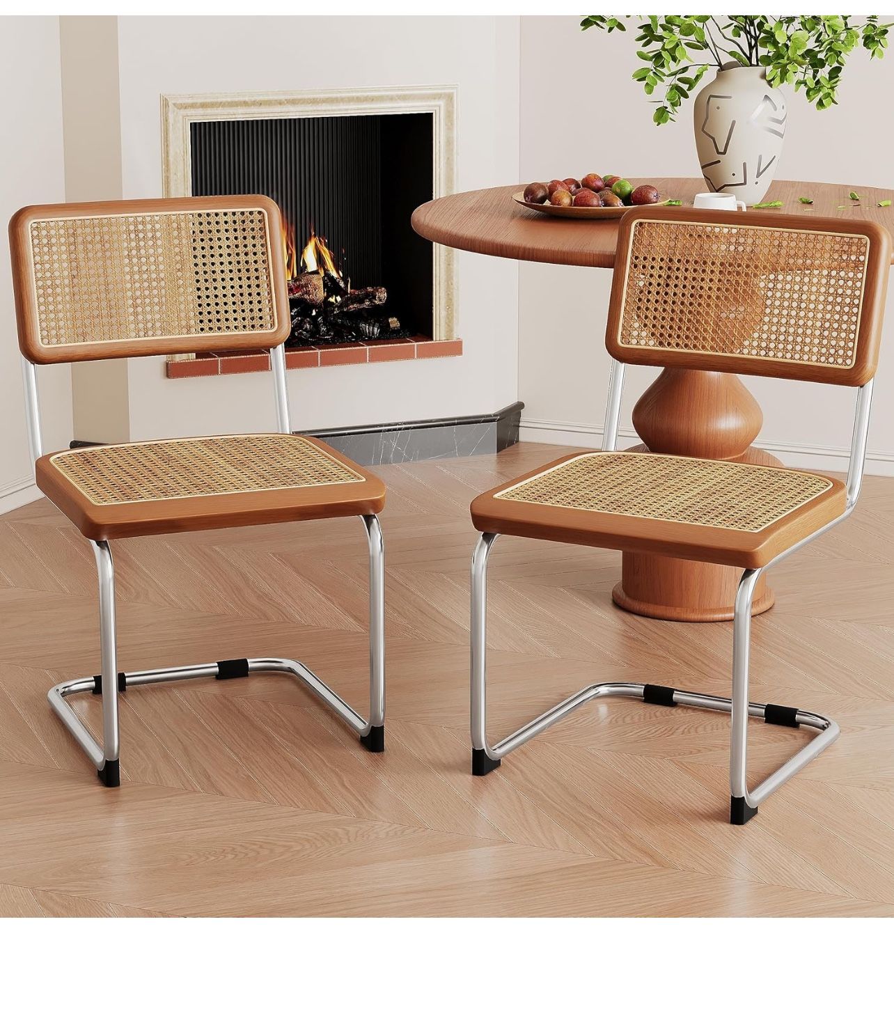 Alunaune Modern Mid Century Dining Chairs Set of 2, Upholstered