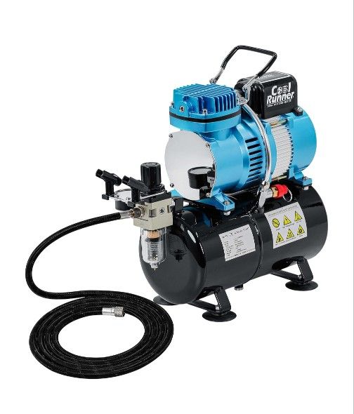 Master Airbrush Cool Runner II - Dual Fan Tank Air Compressor Kit (Model TC-326T)