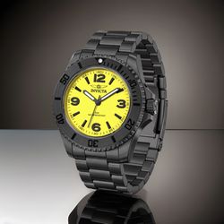 Invicta Specialty Men's 41 MM - Black Metal Band, Yellow Dial Brand New With Box