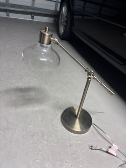 Adjustable Desk Lamp with Glass Shade