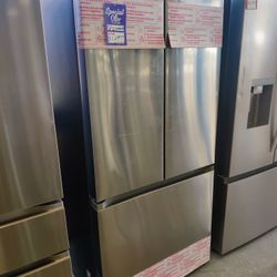 New Samsung
25 cu. ft. Standard Depth 3-Door French Door Smart Refrigerator in Stainless Steel with 