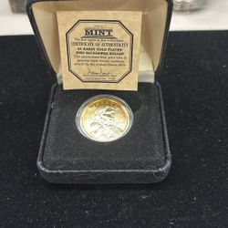 2000 D Sacagawea $1 24K Gold Plated Uncirculated First Commemorative Mint