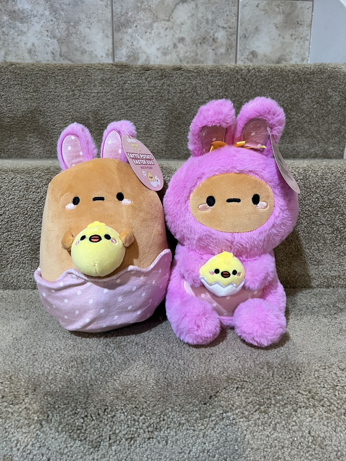 Smoko 12” Easter Tayto Bunny in egg Stuffed Animal set of 2