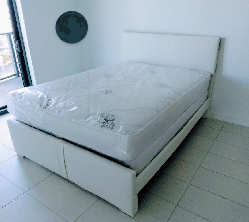 $350 Queen Bed Frame With Mattress And Boxspring Brand New Free Delivery 