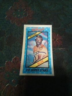 Vintage 1980 Kellogg's baseball vida Rochelle blue,Jr. /3-d super stars card #:42