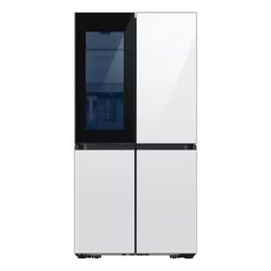 Samsung Bespoke 29 cu. ft. Standard Depth Smart 4-Door Flex French Door Refrigerator in White Glass with Beverage Zone