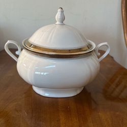 Vintage Bavarian Porcelain Serving Dish with Gold Trim - Made in Germany