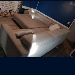 Dove Grey Couch With Matching Ottoman