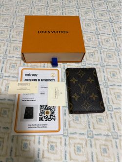 Lv Monogram Pocket Organizer Card Holder Authenic
