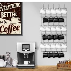 27 Hook Coffee Cup Hanging Wall Rack 