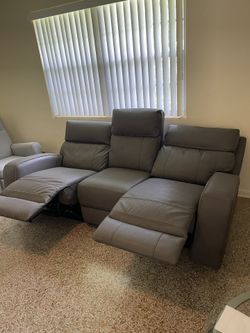 Electric Reclining Couch And Recliner Chair