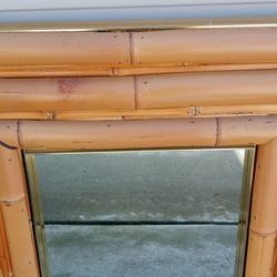 Vintage Brass Bamboo Mirror Perfect Condition!