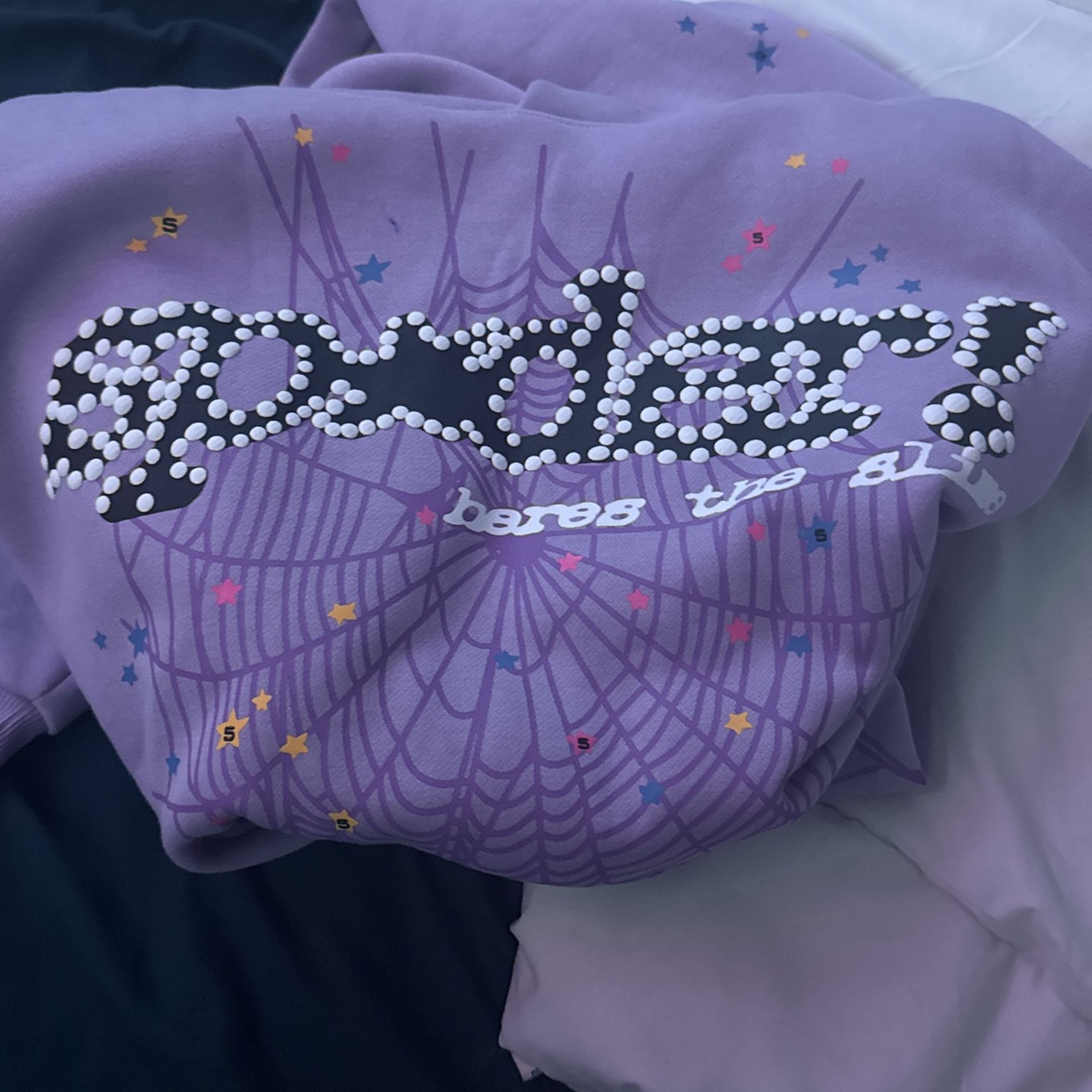 light, Purple Spider Hoodie, Size Medium