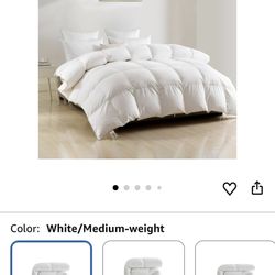 DWR Luxury Down Feather Fibers Comforter California King, Hotel Collection Duvet Insert, Ultra Soft Cotton Blend Cover, High Fill-Power 57oz Medium Wa