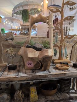 Wooden handmade storage basket
