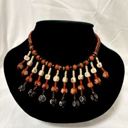 Multicolored Bone Beaded necklace