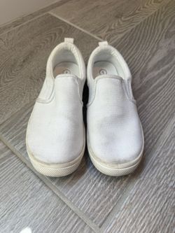 Boys White Slip On Sneakers