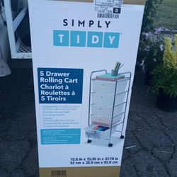 Simply Tidy 5 Drawer Rolling Cart 