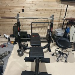 Weight Bench And Weights 