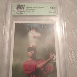 PGI 10 Gem Mint 1995-96 Tiger Woods Stanford Promo Rookie Card