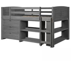 Donco Kids Twin Grey Loft Bed