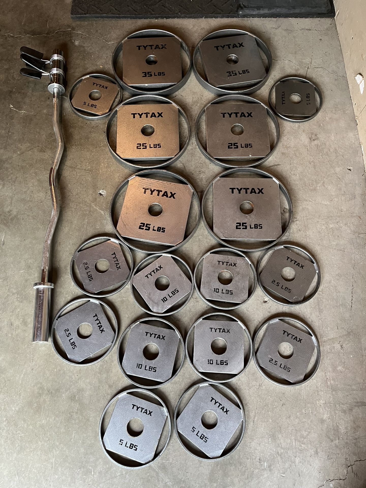 Olympic Weights with Olympic Curling Bar