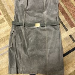 Genuine Suede Sleeveless Dress