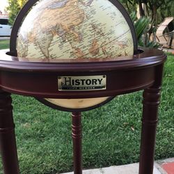Vintage Globe With Wood Stand ‘History ‘