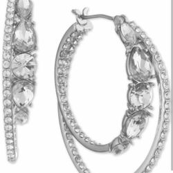 Givenchy
Crystal Split Hoop Earrings, 1.16