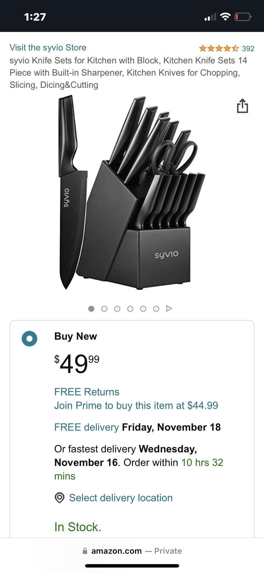 Syvio Knife Sets for Kitchen with Block, Kitchen Knife Sets 14 Piece  YS-2022