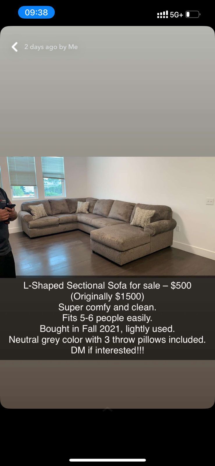 L-shaped Sectional Sofa(Ashley’s)