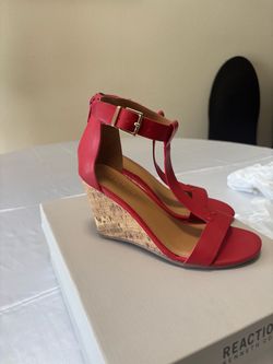 Kenneth Cole Reaction Red Cork Wedge Sandals