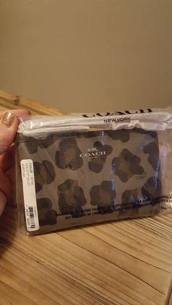 New leopard coach wristlet