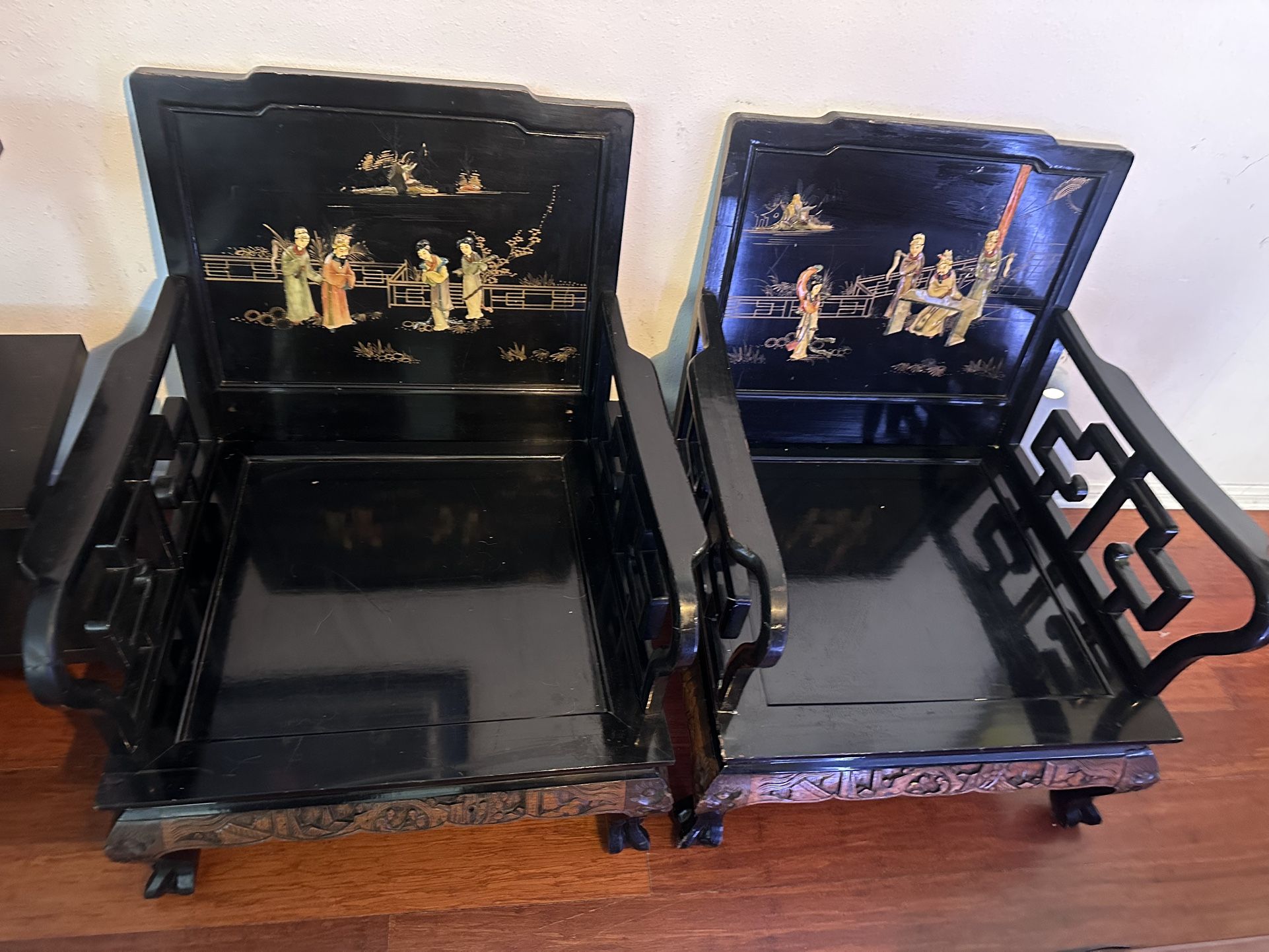 Antique Chinese Wood Chairs 