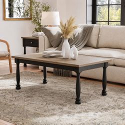NEW Antique Black & Oak Coffee Table