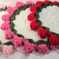 Handmade Crochet Flower Coasters (set)