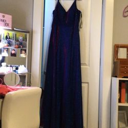 Blue Purple Aline Prom Dress