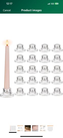 Glasseam Glass Tapered Candlestick Holders: 20Pcs Small Taper Candle Holders Bulk Short Candle Stick Candle Holder Clear Modern Candle Holder for Tabl