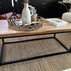 Wood And Metal Coffee Table