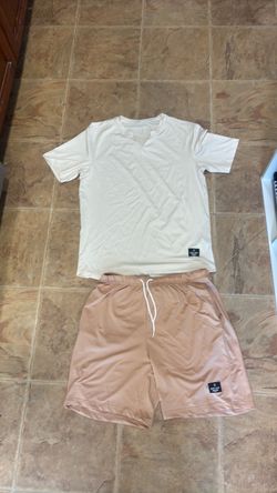 cream/white shirt + tan/beige pants