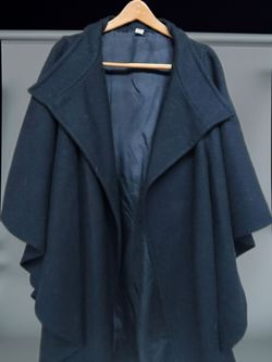VitageBlack Wool Cape Coat