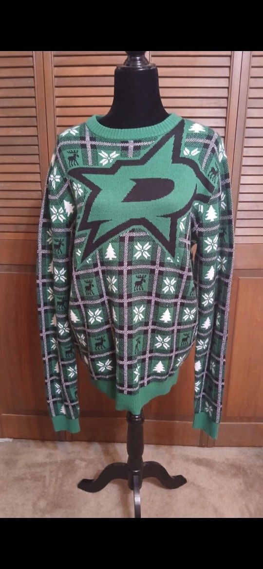 Dallas Stars Size (M) Medium Ice Hockey Christmas Ugly Sweater