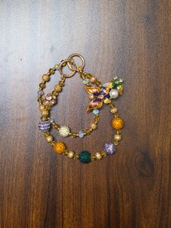 Golden double butterfly bag chain