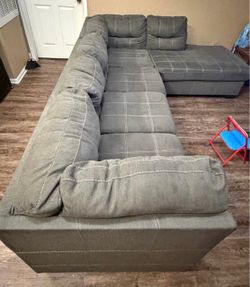 Grey sectional couch