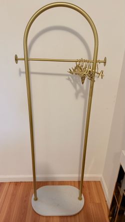 Gold Clothing Rack w/ marble base
