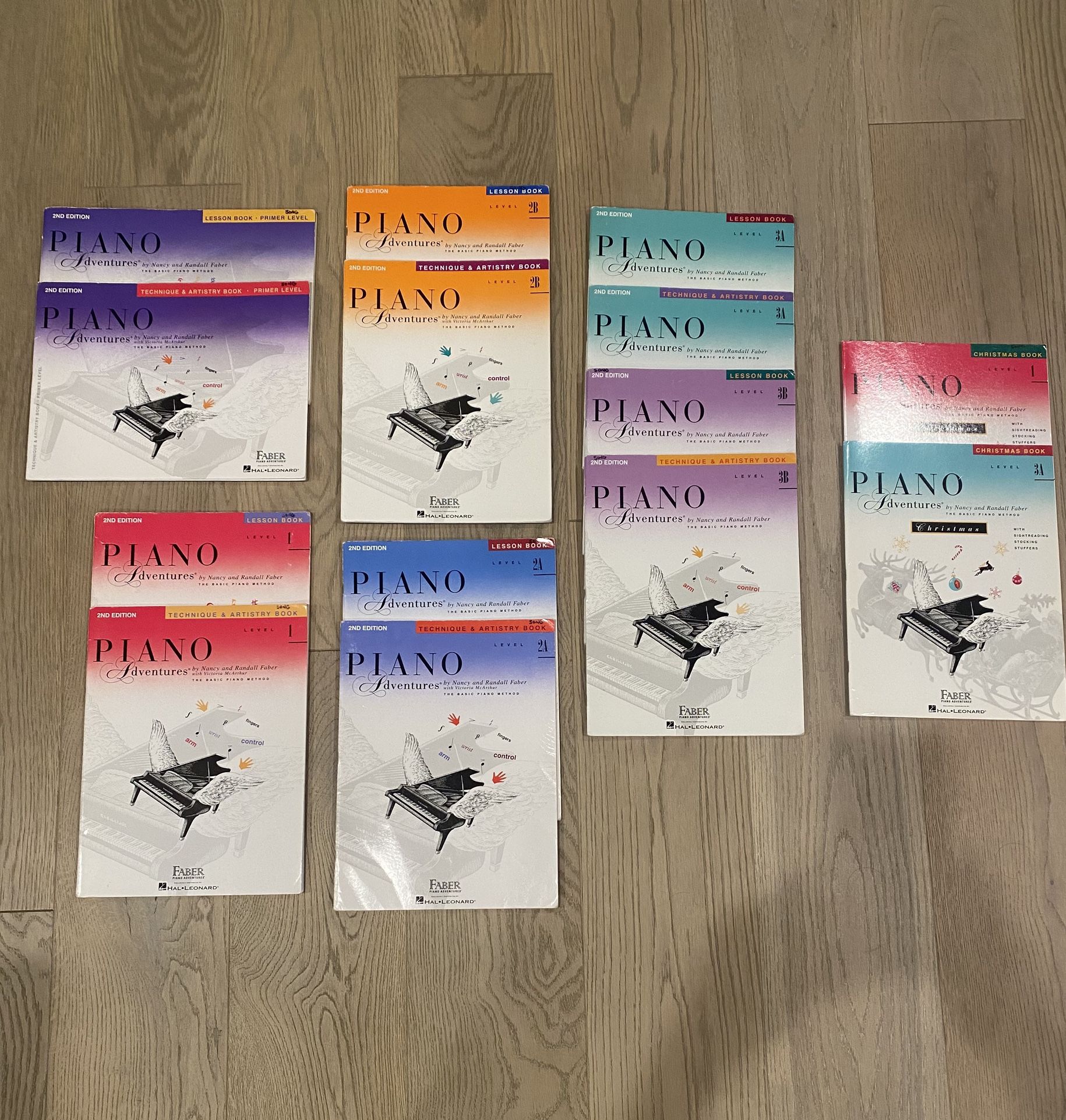 14 Books - Piano Adventures Lesson Books (6) + Technique Books (6) + Xmas Books (2) Books