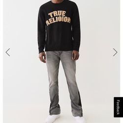 True Religion Men’s Black Sweater  Mens Size L